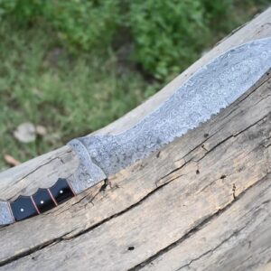 Custom Damascus Machete – Handcrafted Survival Blade