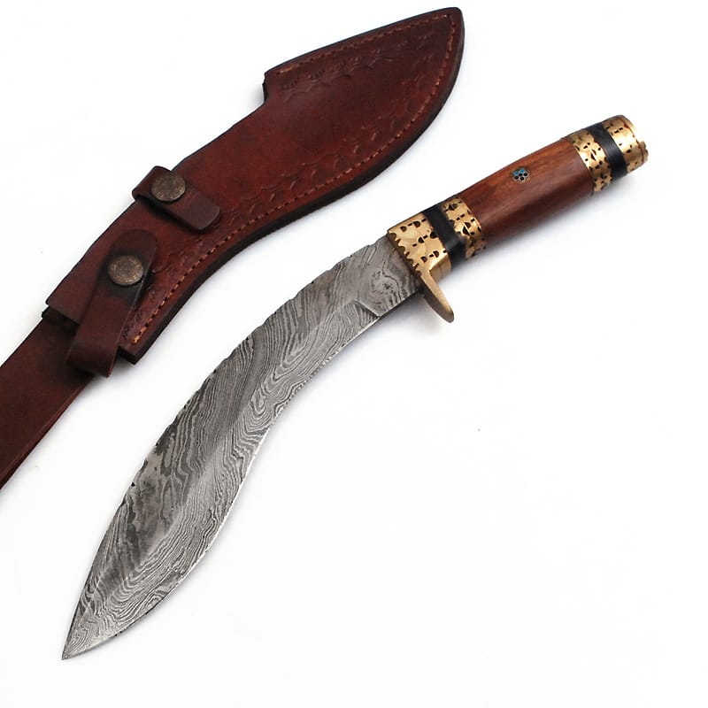 CUSTOM MADE FORGED DAMASCUS STEEL KUKRI HUNTING KNIFE - Image 5
