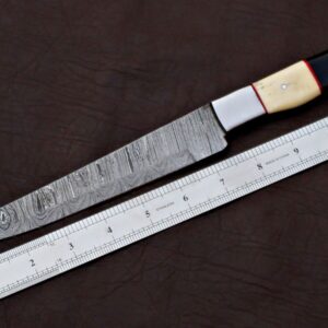 BEAUTIFUL DAMASCUS FILLET KNIFE FISHING KNIVES CUSTOM MADE HUNTING FISH KNIVES UTILITY KNIFE CHEF’S BONE HANDLE BEST GIFT