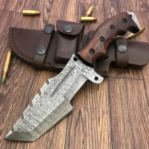 Custom Handmade Damascus Steel Tracker Knife – Stunning Handle