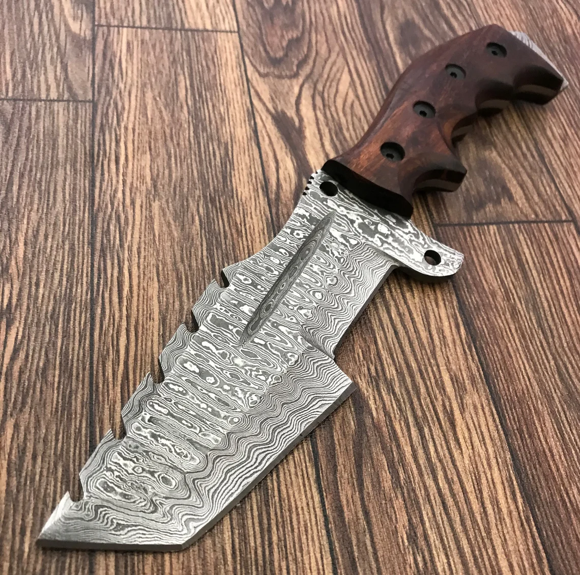 Custom Handmade Damascus Steel Tracker Knife - Stunning Handle - Image 2