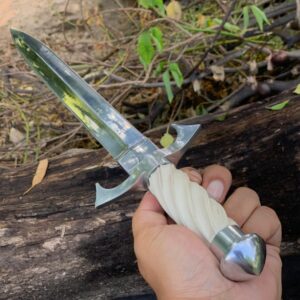 Custom Handmade D2 Tool Steel Hunting Dagger Knife SURVIVAL Knife WITH SHEATH