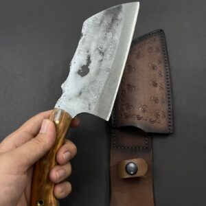 Hand Forged Almazan Hunting Knife with Sheath – 5160 Steel