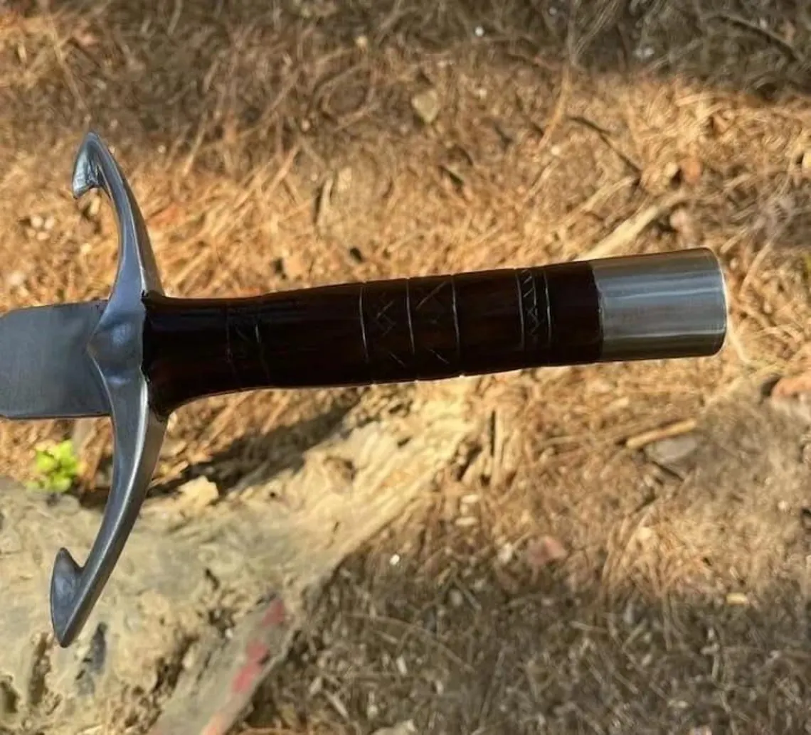 Hand-Forged Carbon Steel Sword | 36" Full Tang Rosewood Handle Blade - Image 2