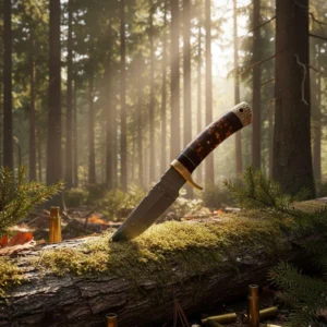 Hand Forged Damascus Hunting Knife  Medieval Belt Knife