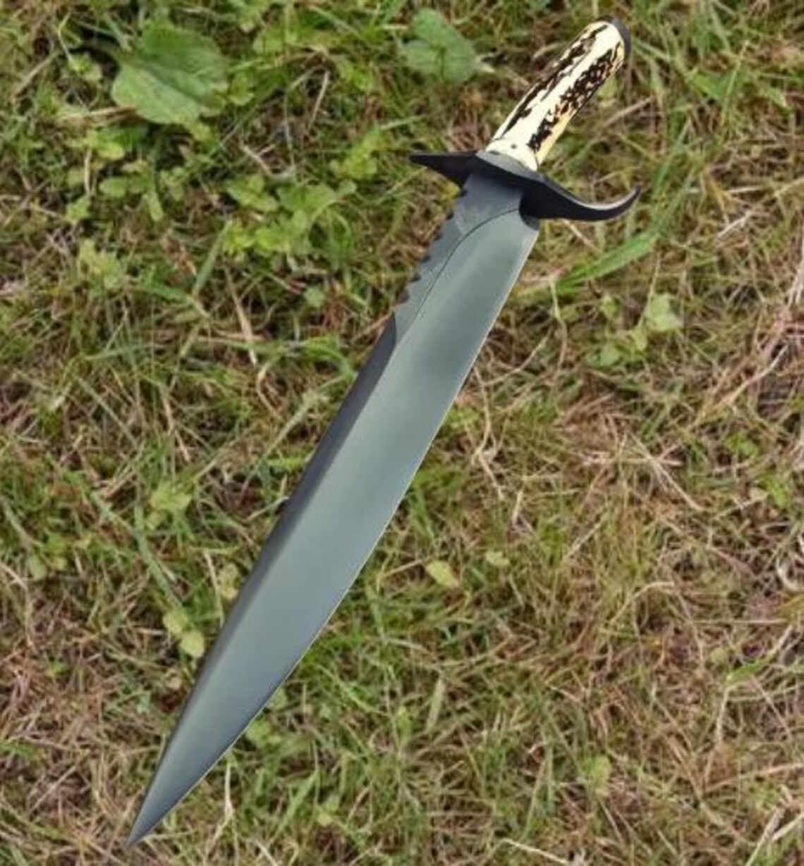 Hand forged 1095 High Carbon Steel Bowie Knife Camping Knife, Big Bowie Knife with Leather Sheath - Image 5