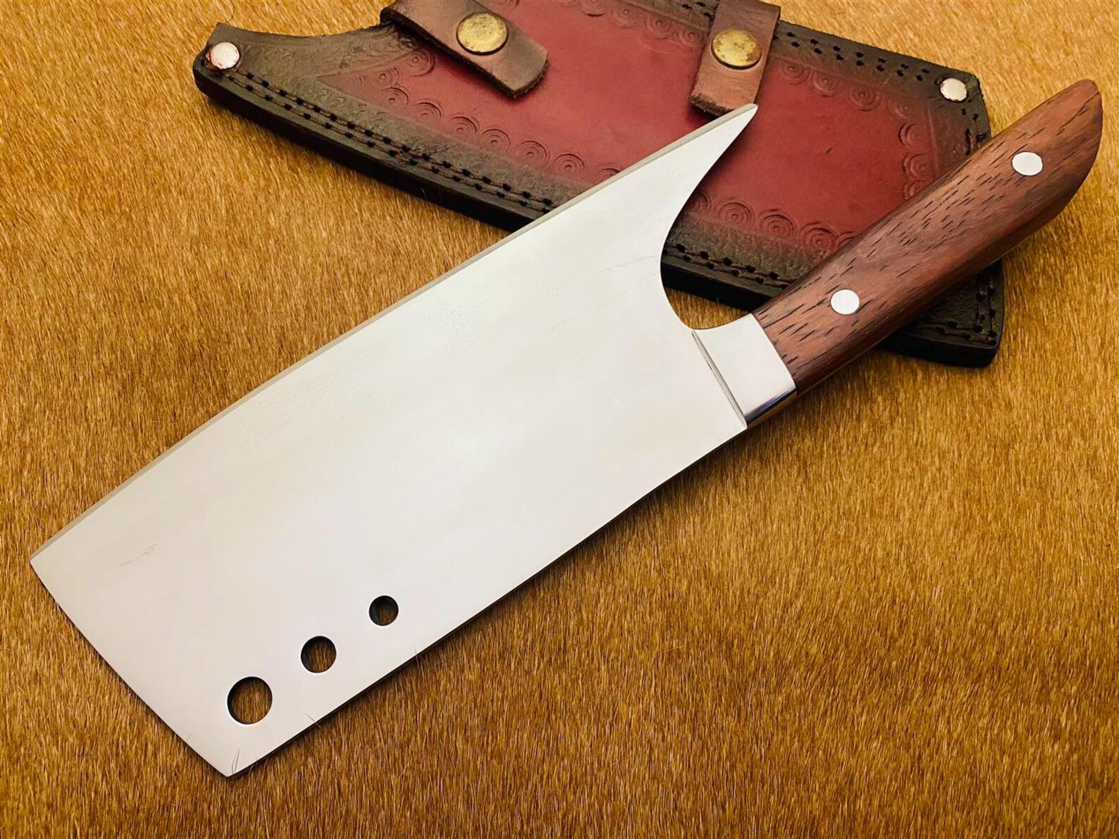 Handcrafted Kitchen Cleaver Heavy Duty Chopping Knife Premium Steel Blade Artisan Kitchen Cleaver Knife Hand Forged Design Cooking Tool - Image 3