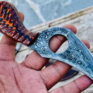 Handmade Damascus Steel Hunting Knife Forged Camping Skinning Knife New Year Gift for Him