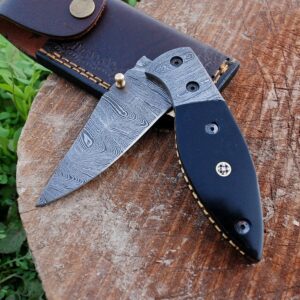 CUSTOM DAMASCUS STEEL  FOLDING POCKET knife